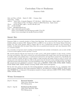 Curriculum Vit&aelig; et Studiorum