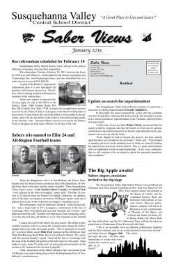 January 2015 Saber Views District Newsletter