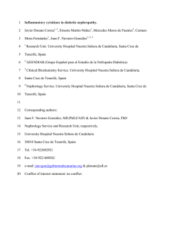 Inflammatory cytokines in diabetic nephropathy