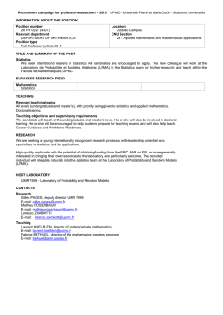 Statistics - Universit&eacute; Pierre et Marie CURIE