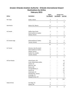 New Destinations by Airline - Orlando International Airport