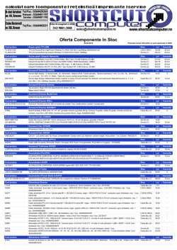 Ofertă Componente STOC - Shortcut Computer Brasov