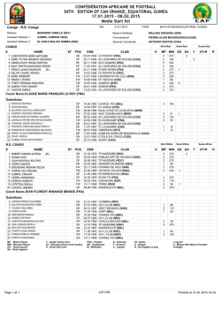 CONF&Eacute;D&Eacute;RATION AFRICAINE DE FOOTBALL 30TH