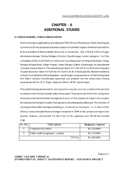 CHAPTER - 6 ADDITIONAL STUDIES