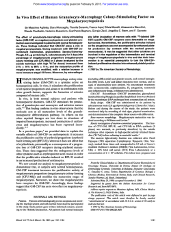 In Vivo Effect of Human Granulocyte-Macrophage Colony