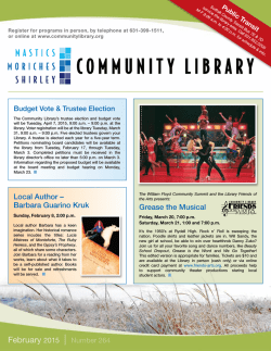 Newsletter - Mastics-Moriches