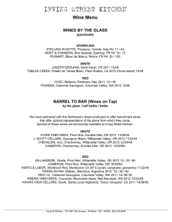 Wine Menu - Irving Street Kitchen