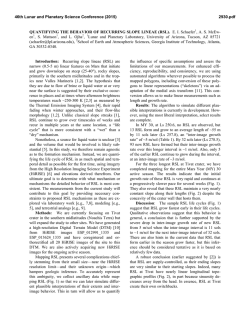 QUANTIFYING THE BEHAVIOR OF RECURRING SLOPE LINEAE