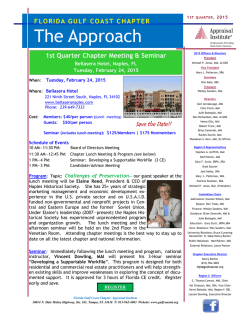 1st Quarter 2015 Chapter Newsletter Now