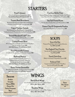 STARTERS WINGS - Black Rock Tavern