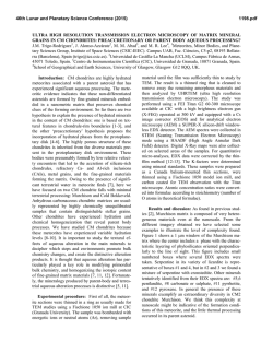 ultra high resolution transmission electron microscopy of matrix