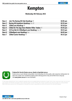 Kempton Printable Form Guide - Wednesday 4th February 2015