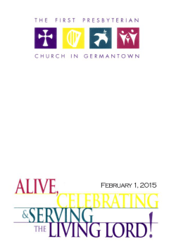 Weekly Bulletin - First Presbyterian Church in Germantown