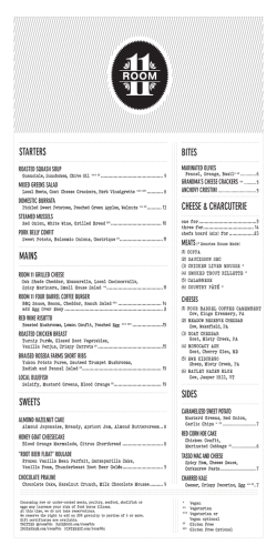 Evening Food and Drinks Menu