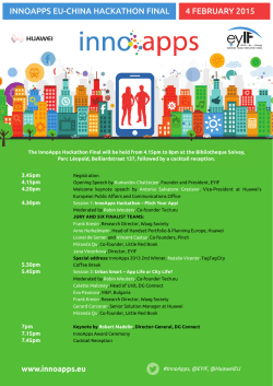 InnoApps EU-ChInA hACkAthon FInAl 4 FEbrUAry 2015