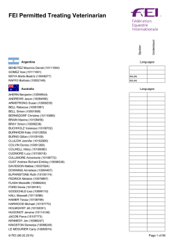 FEI Permitted Treating Veterinarian