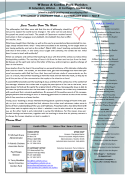 1 Feb 4th Sunday in Ordinary Time WGP