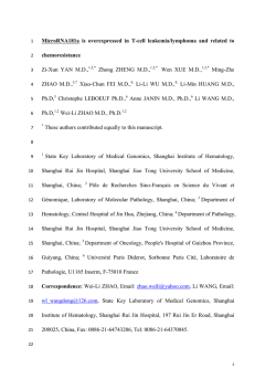 MicroRNA181a is overexpressed in T