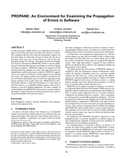 PROPANE: An Environment for Examining the Propagation of Errors