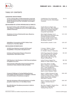 TABLE OF CONTENTS - Antimicrobial Agents and Chemotherapy