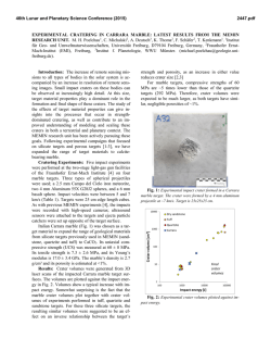 EXPERIMENTAL CRATERING IN CARRARA MARBLE: LATEST