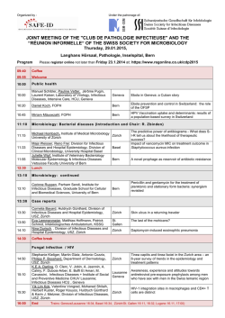 joint meeting of the "club de pathologie infectieuse"