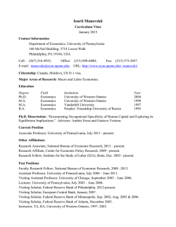 Iourii Manovskii - Department of Economics