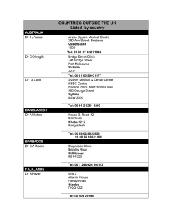 MCA Approved Doctors Overseas 29 January 2015
