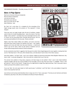 MEDICINE HAT MUSICAL THEATRE &ndash; BARE: A POP OPERA