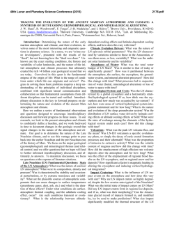 tracing the evolution of the ancient martian atmosphere and climate