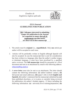 Estudios de ling&uuml;&iacute;stica inglesa aplicada ELIA Journal GUIDELINES