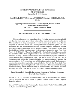 Samuel E. Foster, et al v. Walter William Chiles, III, M.D.