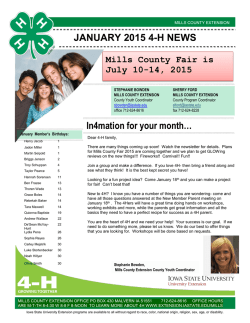 January 2015 Newsletter - Iowa State University Extension and