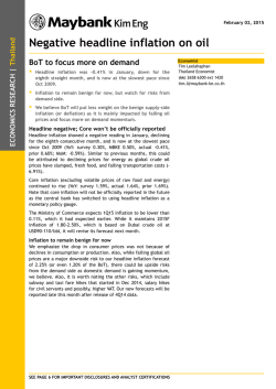 Thailand: Negative headline inflation on oil