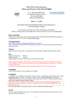 For detailed information about organisational issues click here (PDF