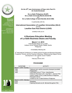 Invite to IALU Bus Educ Mtg 2015