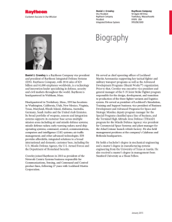 Dan Crowley bio January 2015