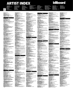 ARTIST INDEX