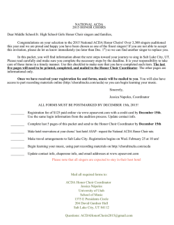 NATIONAL ACDA 2015 HONOR CHOIRS Dear Middle School/Jr