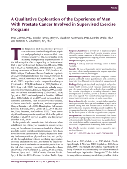 A Qualitative Exploration of the Experience of Men