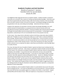 Academic Freedom and Anti-Semitism
