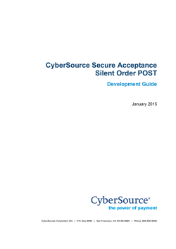 Secure Acceptance Silent Order POST Development