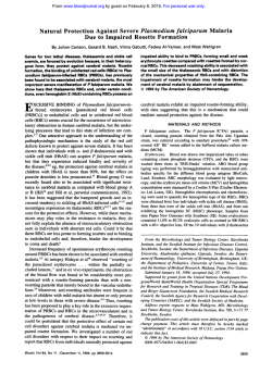 Natural Protection Against Severe Plasmodium falciparum