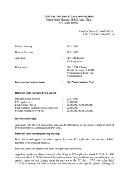 Decision No. CIC/YA/A/2014/000114 dated 28-01