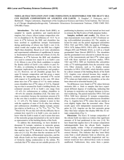 NEBULAR FRACTIONATION (NOT CORE FORMATION) IS