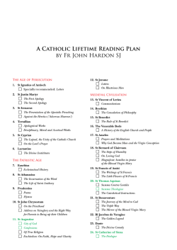 A Catholic Lifetime Reading Plan by Fr John Hardon SJ
