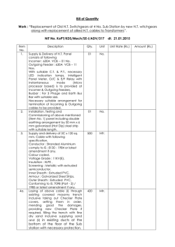 Bill of Quantity - Kolkata Port Trust