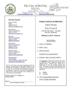February 2, 2015 Agendas