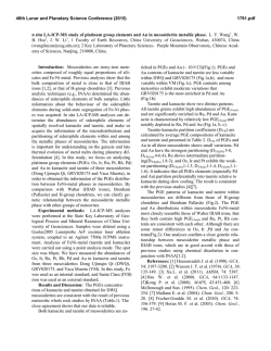 n situ LA-ICP-MS study of platinum group elements and Au in