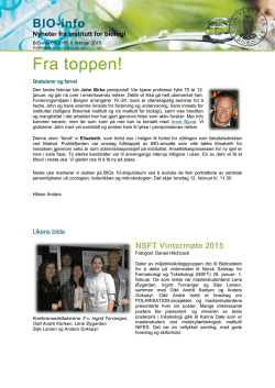 Siste BIO-info - Universitetet i Bergen